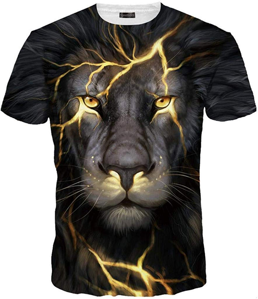 Unisex Men Women Casual 3D Printed Short Sleeves Couple T Shirt Tee LYT091 Lyt120 black