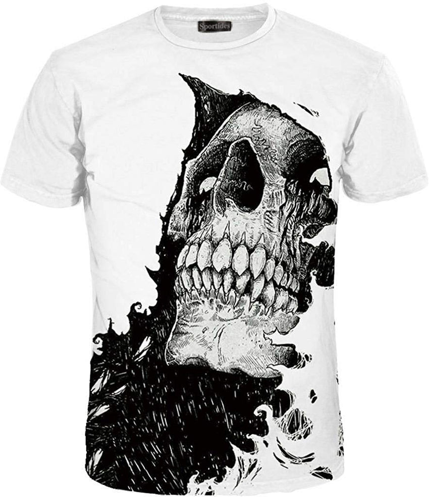 Unisex Men Women Realistic 3D Digital Print Couples Short Sleeve T Shirts Casual Tees LYT091 Lyt093 white