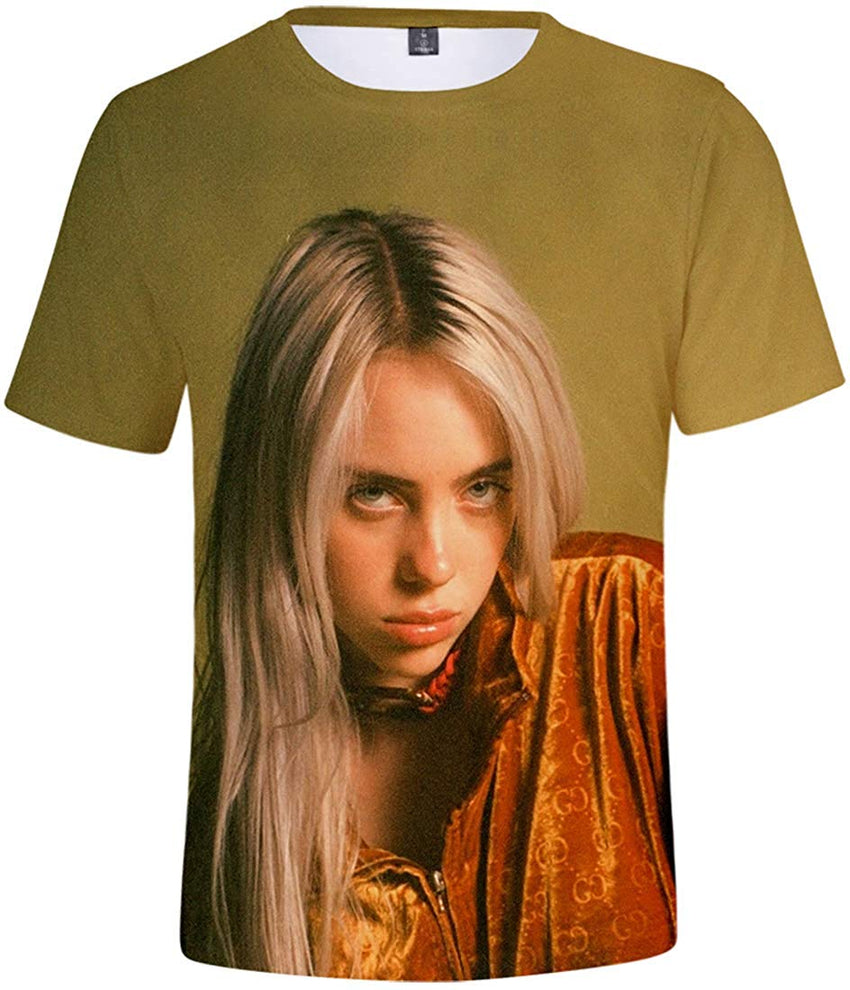 Women 3D Printed T Shirt Casual Tees for Music Fans Yellow 02