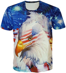 3D Print Shirt Hipster Unisex Men Women Clothing Tops Swag T Shirt Eagle American Flag 2