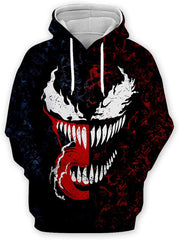 3D Unisex 3D Printed Spiderman Venom Villain Skull T shirt Funny Hand flag