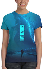 Womens God Zilla 2 King of Monsters 3D Printed Short Sleeves Shirt godzi41