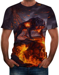 Men Summer New Full 3D Printed T Shirt Plus Size S 3XL Cool Printing Top Blouse Dark Blue