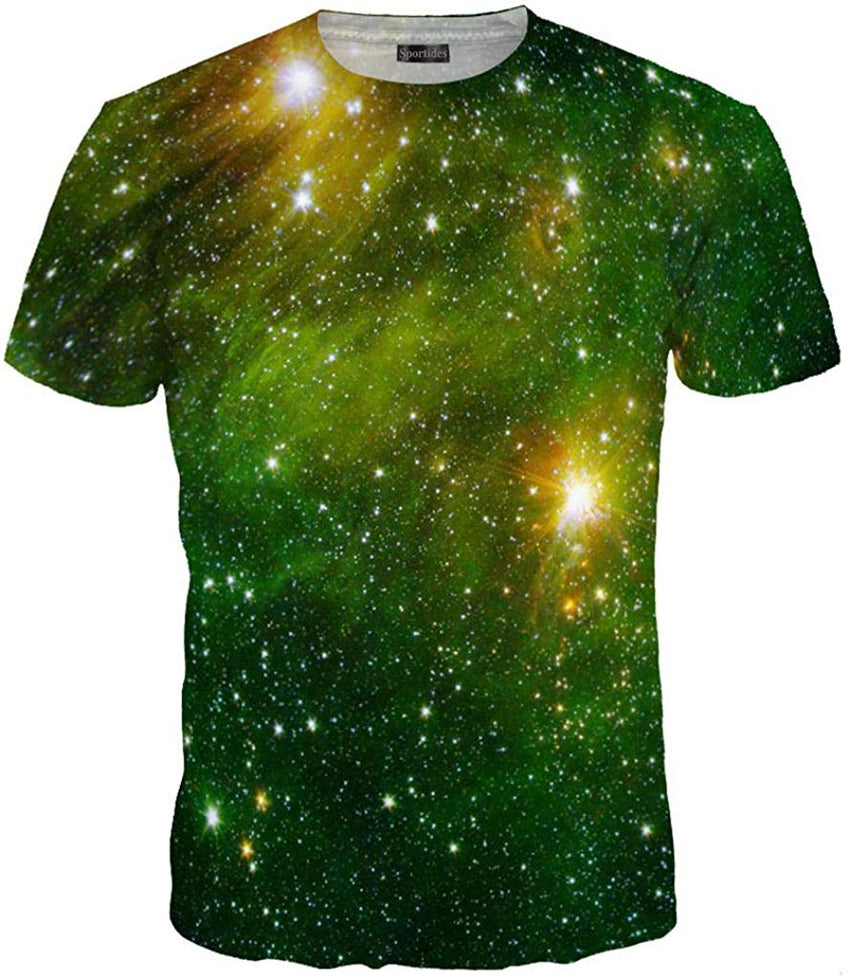 Unisex Men Women Realistic 3D Digital Print Couples Short Sleeve T Shirts Casual Tees LYT091 Lyt122 green