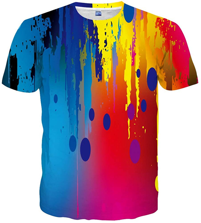 Unisex 3D Pattern Printed Casual Short Sleeve T Shirts Tees Multi color50