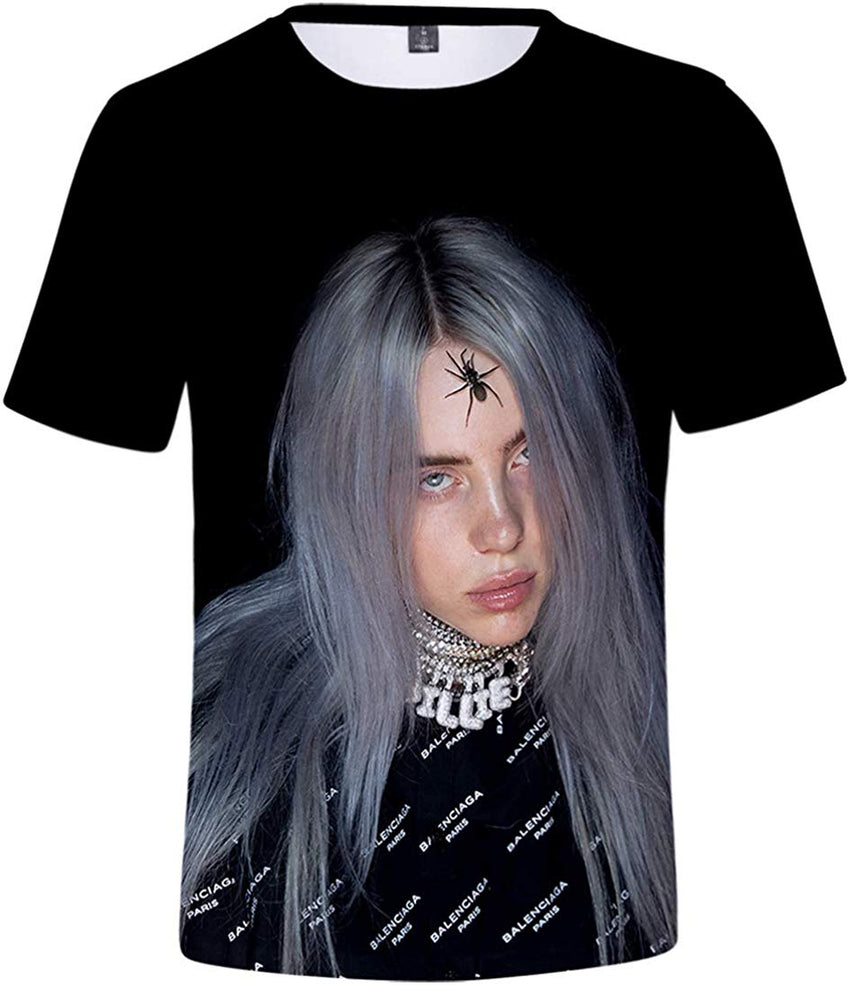 Women 3D Printed T Shirt Casual Tees for Music Fans A Black 02