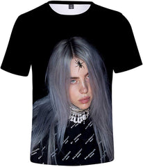 Women 3D Printed T Shirt Casual Tees for Music Fans A Black 02