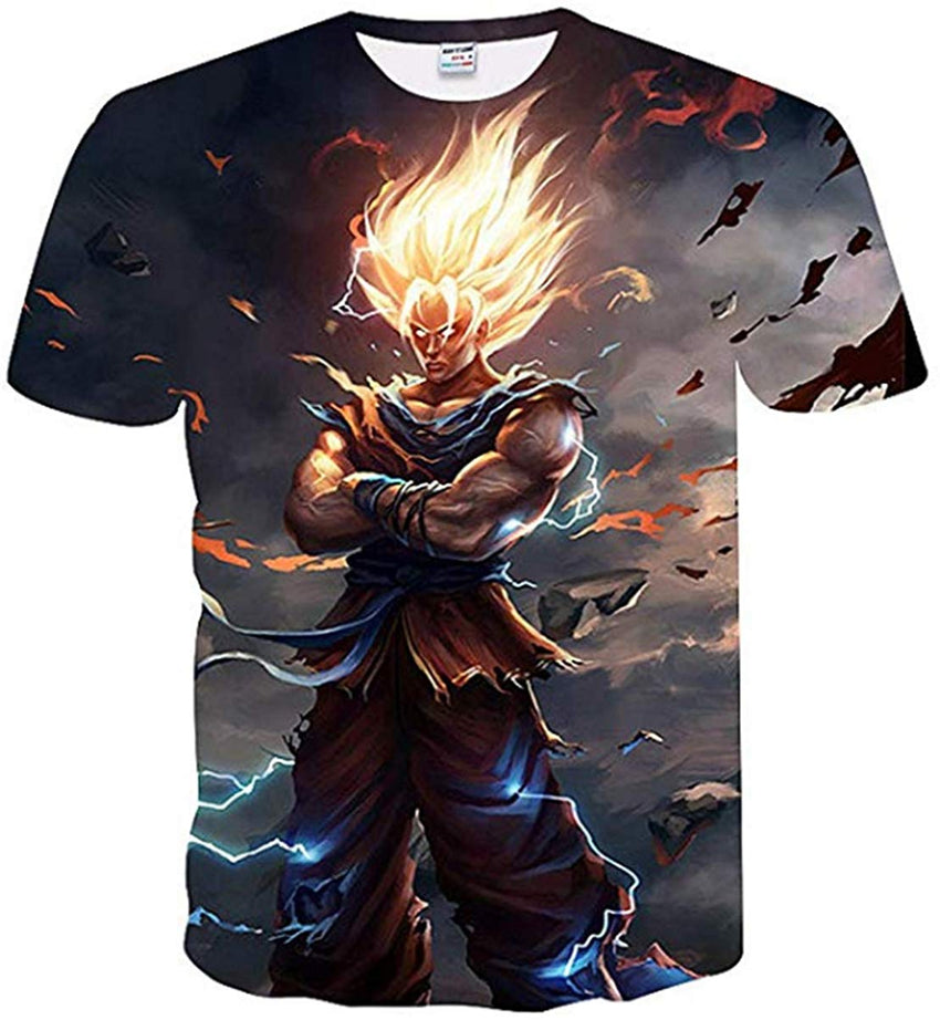 Men Dragon Ball 3D Print Short Sleeve Pullover Regular Fit T Shirt Color 8