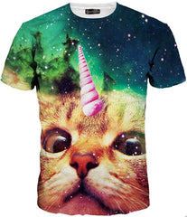 Unisex Men Women Realistic 3D Digital Print Couples Short Sleeve T Shirts Casual Tees LYT091 Lyt092 multicolor