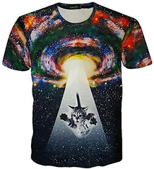 Men's American Flag Eagle and Cat Printed T Shirt XS 5XL¡ꡧUS Size XXS ¡ê3XL Alien Cat
