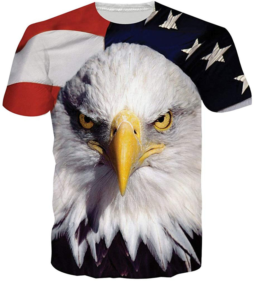 Mens T Shirts 3D Graphics Print Short Sleeve Funny Summer T Shirts 4 N Flag
