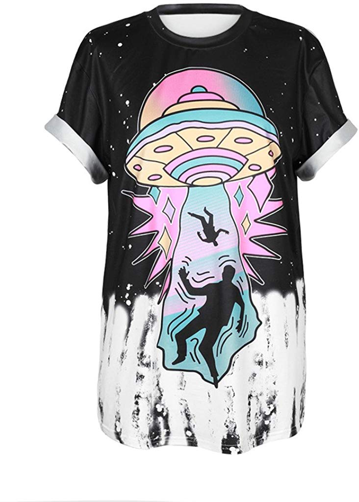 Street Style UFO Alien 3D Digital Print T Shirt Ufo