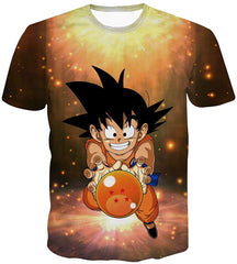 Summer Unisex Dragon Ball Goku Short Sleeve T Shirts Creative 3D Print Tee Jx018