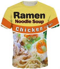 Unisex 3D Print Short Sleeve T Shirt Fashion Couple Tees Chicken Noodle