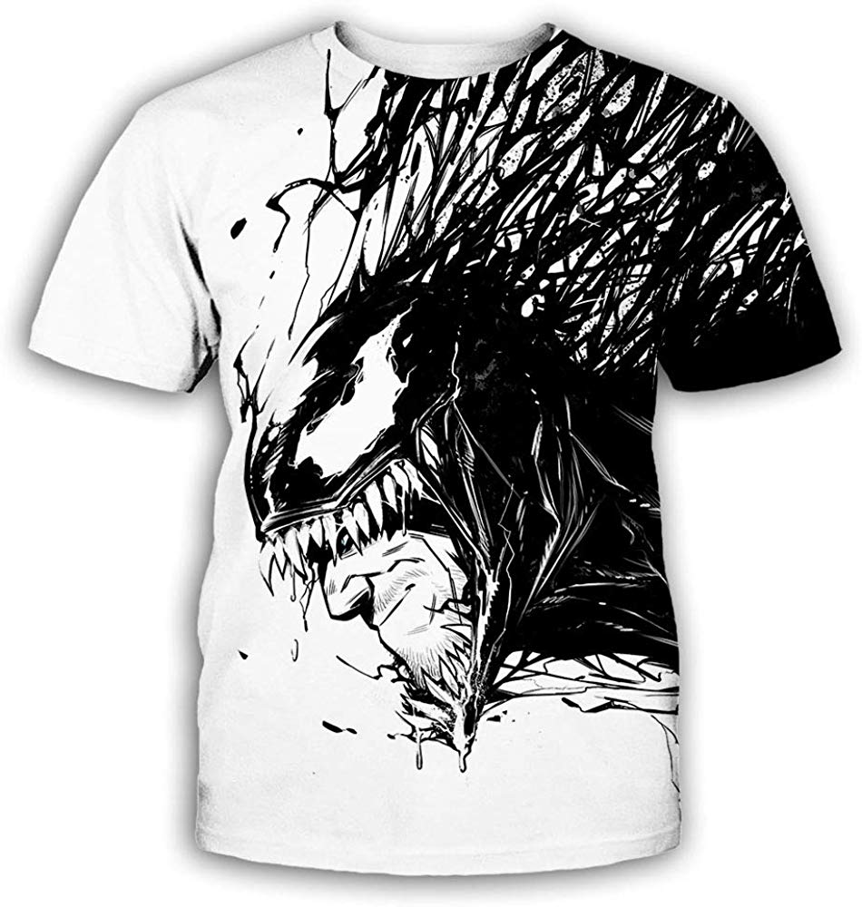 Ahegao Printed T Shirt 3D Printed Short Sleeve Venom Unisex Vt 05 tx