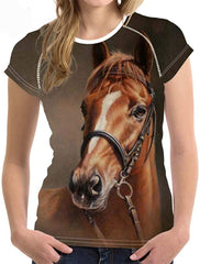 Women' Girl's T Shirt with Animl Cat Dog Print Horse 1