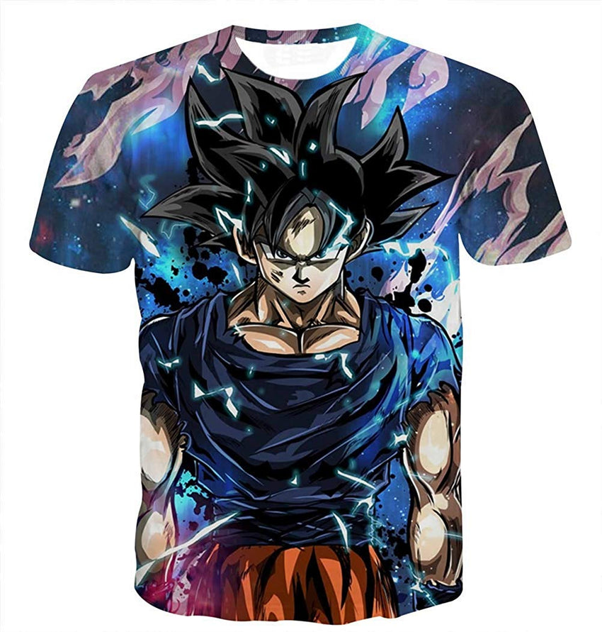 Unisex 3D Dragon Ball Goku Short Sleeve T Shirts Creative 3D Print Anime Tees Color 4