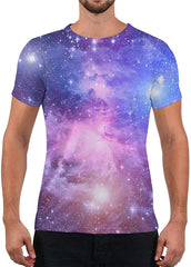 Unisex Fashion 3D Print T Shirts Funny Graphics Pattern Crewneck Short Sleeve Tees for Mens Womens Starry Sky 3