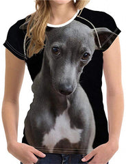 Unisex 3D Printed T Shirt Dark Grey Italian Greyhound Dog O Neck Animal Tops Y0821bv