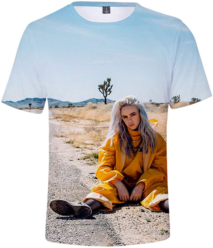 Women 3D Printed T Shirt Casual Tees for Music Fans Blue