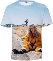 Women 3D Printed T Shirt Casual Tees for Music Fans Blue