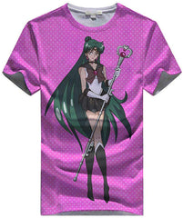 Women Sailor Moon 3D Graphic T Shirt Casual Top Sailor Pluto1