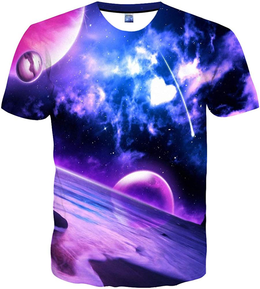 Unisex 3D Printed Short Sleeve Top T Shirts Purple17