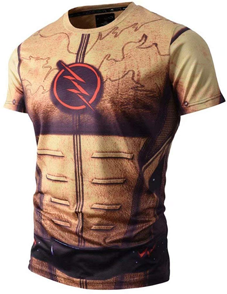 Mens Sport Compression Shirt Men Fit Tight Bodybuilding T Shirts Tops Color I