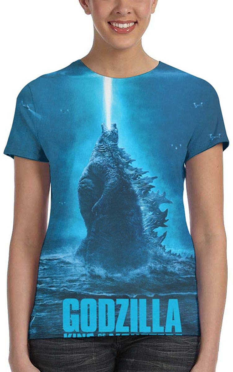 Womens God Zilla 2 King of Monsters 3D Printed Short Sleeves Shirt Godzi50