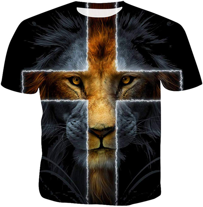Unisex Casual Cool 3D T Shirts Summer Fashion Shirts Lion 3