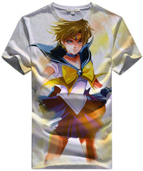 Women Sailor Moon 3D Graphic T Shirt Casual Top Sailor Uranus1
