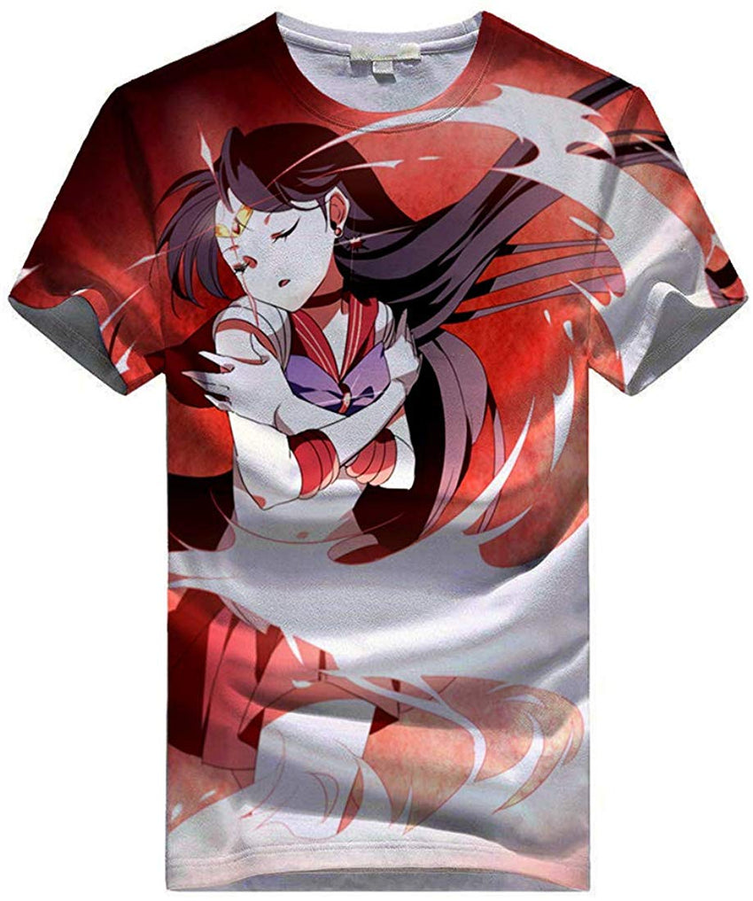 Women Sailor Moon 3D Graphic T Shirt Casual Top Sailor Mars2
