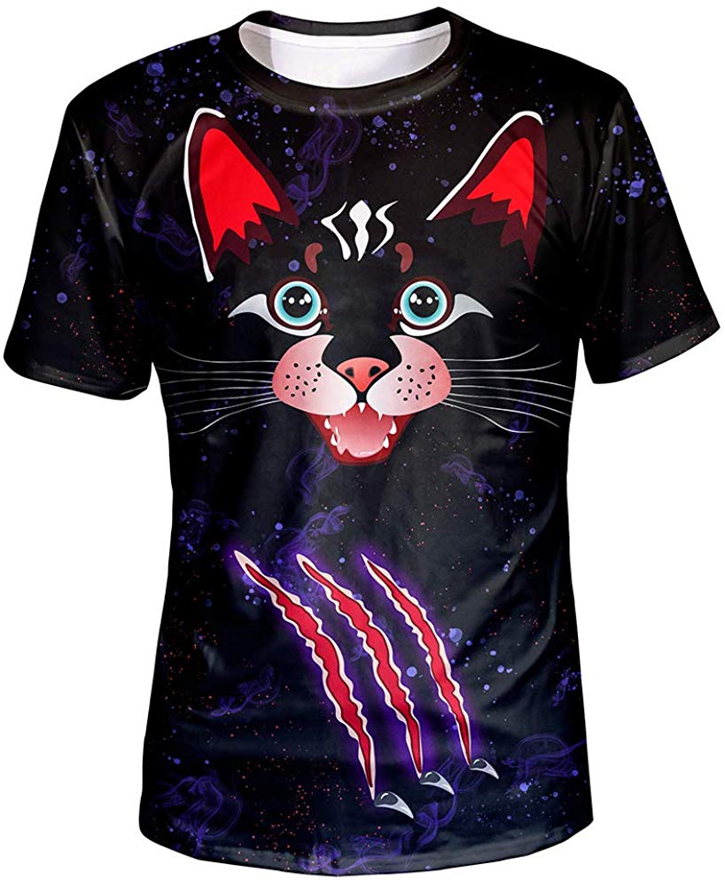 Unisex 3D Graphic T Shirt Colorful Design Short Sleeve Crewneck Digital Tee for Young Design6