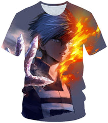 Men's 3D Anime My Hero Academia T Shirt Teens Youth Short Sleeve T Shirts Tees Color8