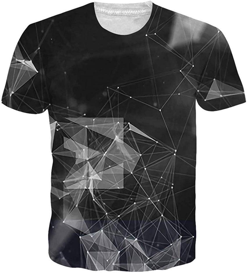 Unisex 3D Printed Summer Casual Short Sleeve T Shirts Top Tees S XXL Geometric
