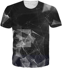 Unisex 3D Printed Summer Casual Short Sleeve T Shirts Top Tees S XXL Geometric