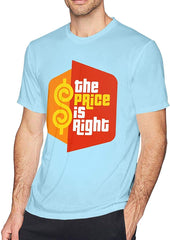 Men's Casual The Price is Right Tee T Shirt Short Sleeve O Neck Cotton T Shirt Sports Tops for Teens Plus Size Shirt Sky Blue