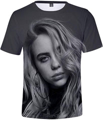 Women 3D Printed T Shirt Casual Tees for Music Fans Dark Gray