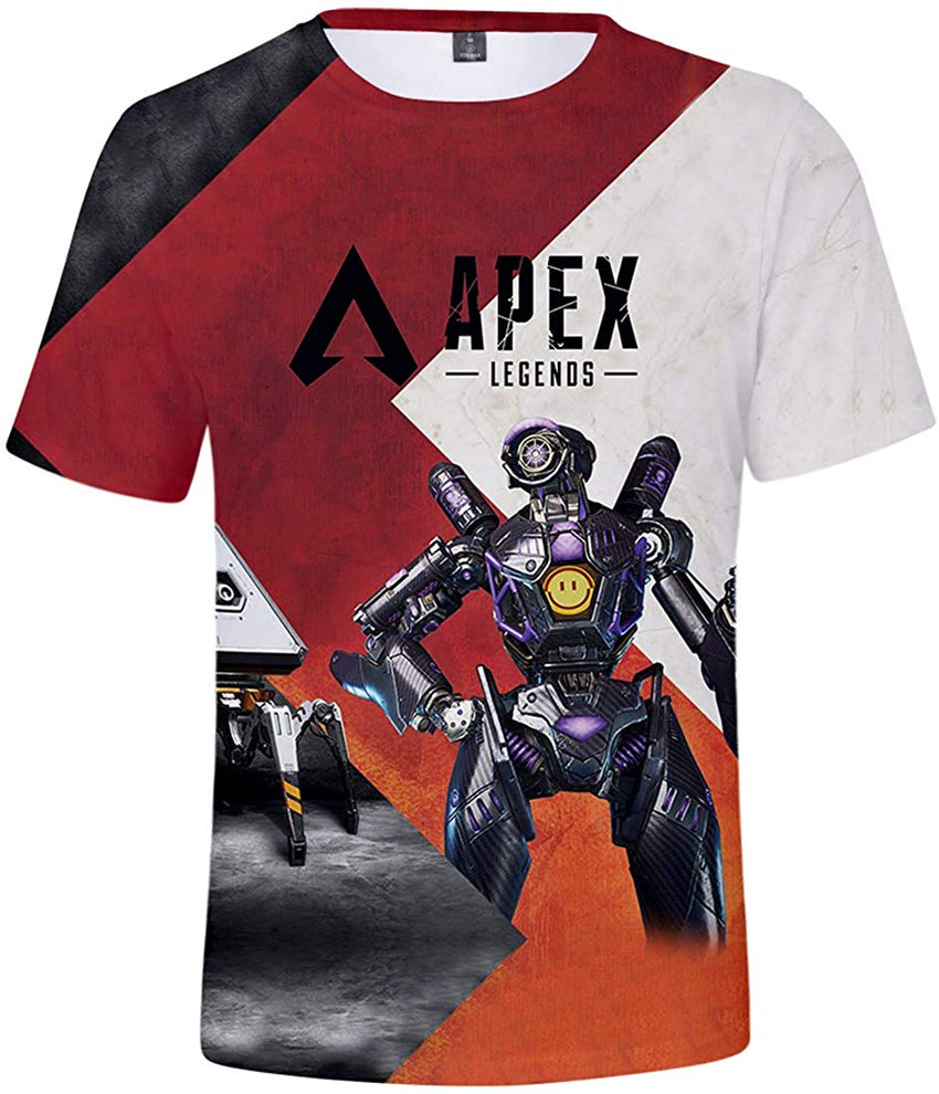 Fashion Apex T Shirt 3D Printed Game Topic Apex Legends Shirt for Men Women Teen A Pathfinder Purple