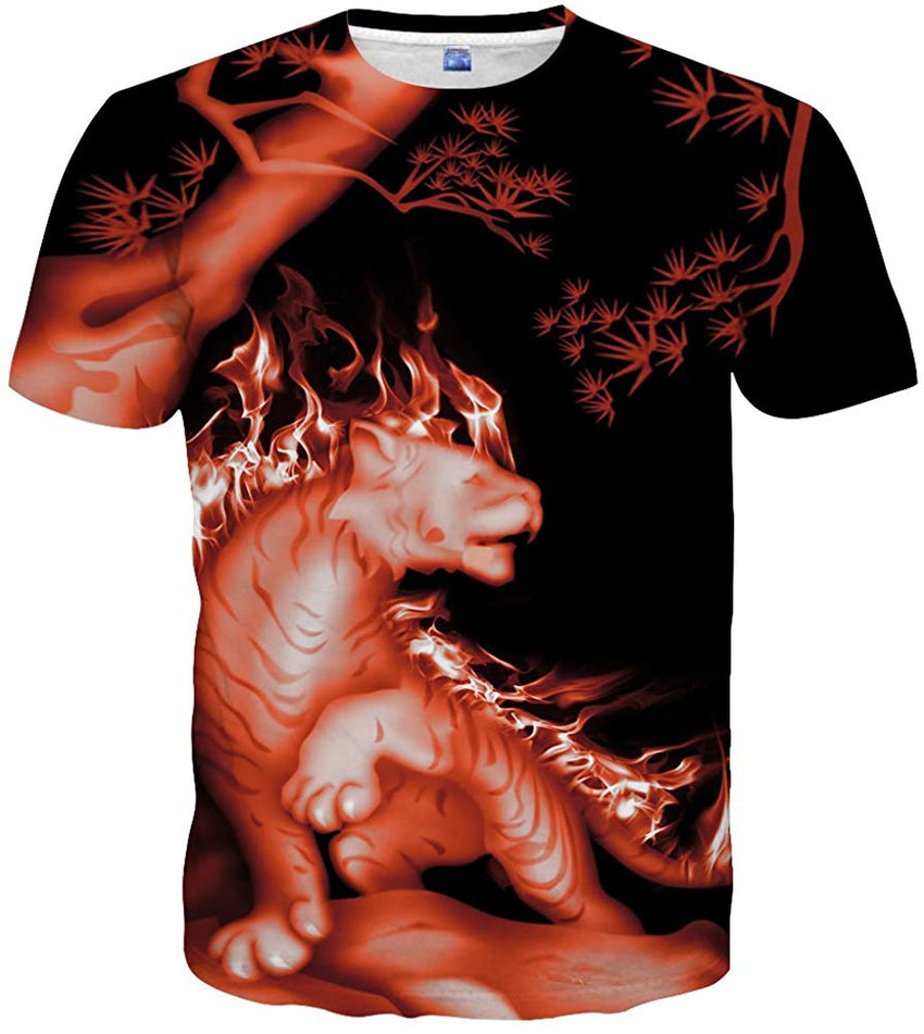 Unisex 3D Pattern Printed Casual Short Sleeve T Shirts Tees Multi color40