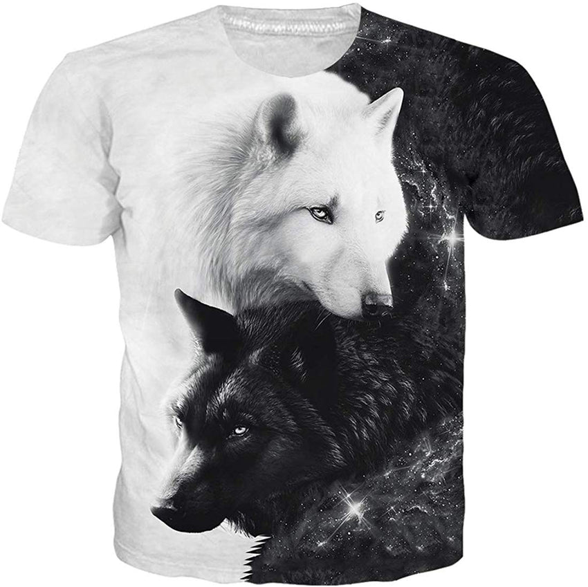 Unisex T Shirts 3D Printed Cool Graphic Tees Funny Casual Short Sleeve Tops M XXL Wolf 3