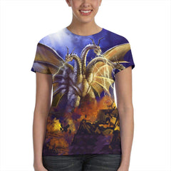 Womens God Zilla 2 King of Monsters 3D Printed Short Sleeves Shirt Godzi1
