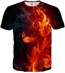 Unisex Casual 3D Print Short Sleeve T Shirt Tees Red1