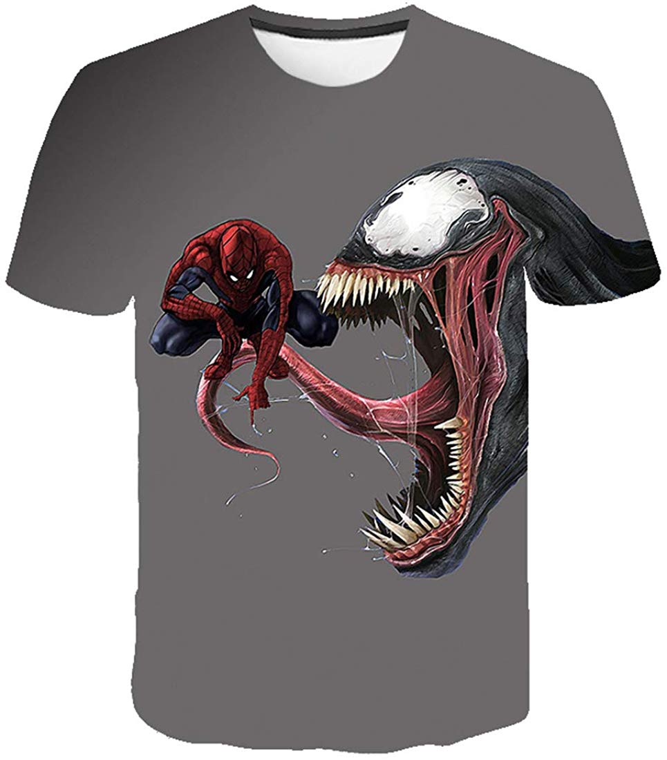 3D Unisex 3D Printed Spiderman Venom Villain Skull T shirt Funny Dy 04