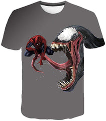 3D Unisex 3D Printed Spiderman Venom Villain Skull T shirt Funny Dy 04