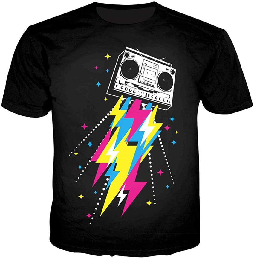 Unisex Flash Casual T Shirt Lightening 3D Printed Cool Crew Neck Parkour Tees Multicolor 2