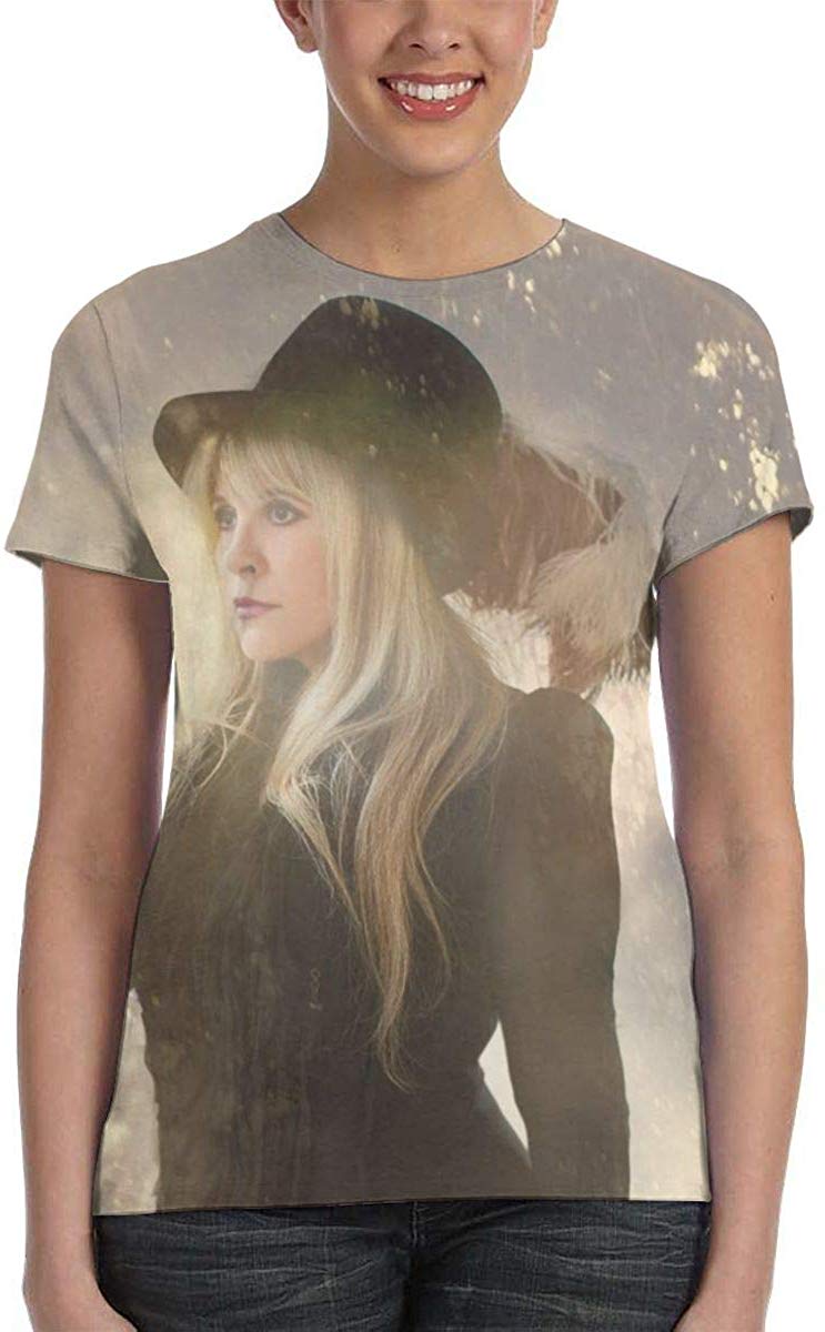 Back to The Gypsy That I was Women's 3D Print Graphic Hippie Music T Shirt Stevie Nicks Retro T Shirt White6