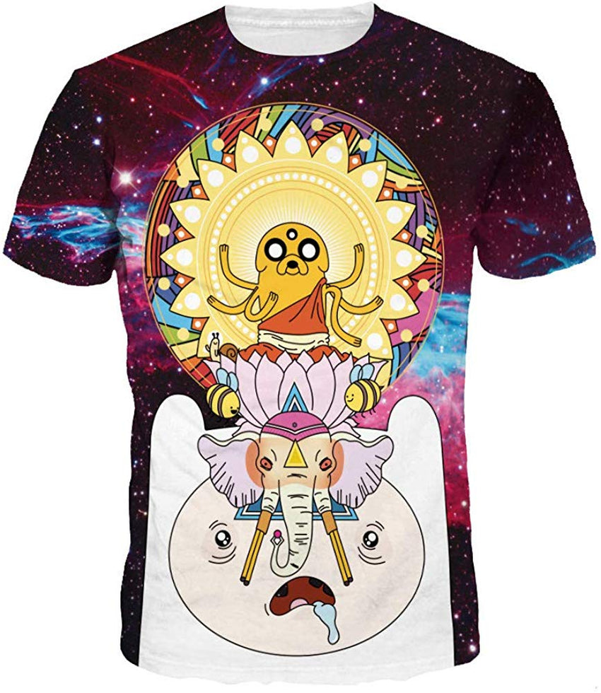 Men's 3D Print T Shirt Animal Adult Funny Novelty T Shirt Young Men Tee Short Sleeve Crew Neck Elephant