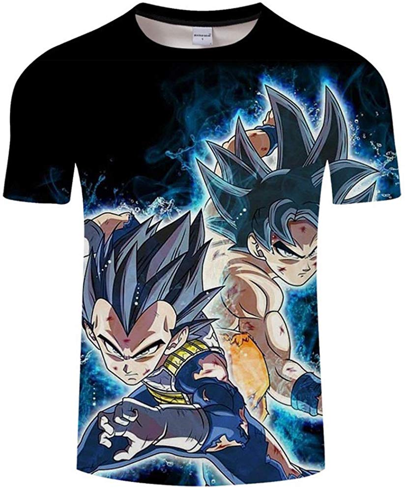 Goku Vegeta DBZ Dragon Ball Super Saiyan Shirt for Men Kid Adult Teen,Last Anime 3D Print Short Sleeve T Shirt Goku&vegeta 1