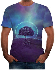 Men Summer New Full 3D Printed T Shirt Plus Size S 3XL Cool Printing Top Blouse 05 Blue